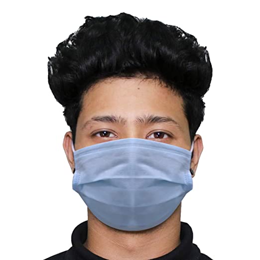 HACER HC0001 3 Ply Non Surgical Disposable Face Mask 25 GSM Unisex Nose Mouth Protection Cover with Non-woven Fabric for Women & Men (25 Pcs)