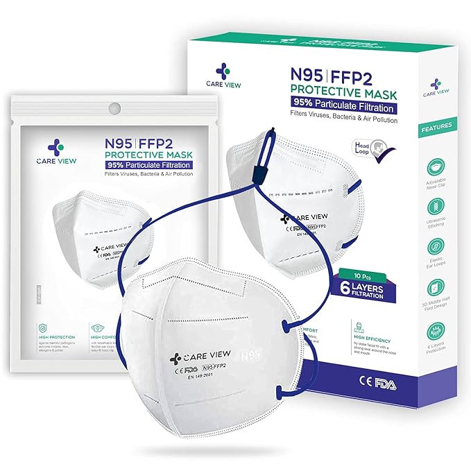 Careview N95 Non-Woven Fabric Reuseable Face Mask (White, Without Valve, Pack of 3) for Unisex