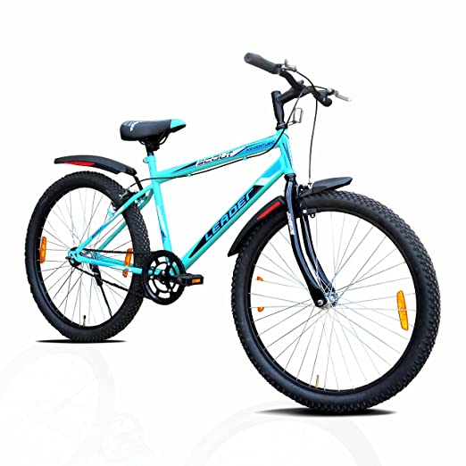 Leader Scout MTB 26T Mountain Bicycle/Bike Without Gear Single Speed for Men - Sea Green, Ideal for 10 + Years, Frame Size: 18 Inches