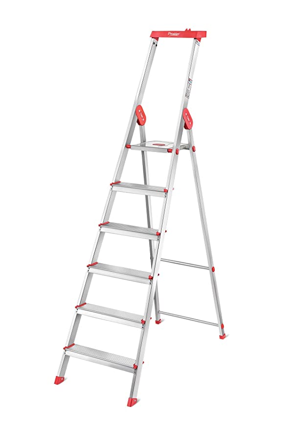 Prestige Aluminium Household Ladder PCIL 06 (Red_Small)