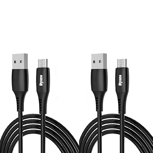 2.4 Ampere Micro USB Charging Cable/Charging Taar/USB Charging Wire Charge and Sync Cable for Android Smartphones, Tablets & Other Devices, 1 Meter (Pack of 2, Black)