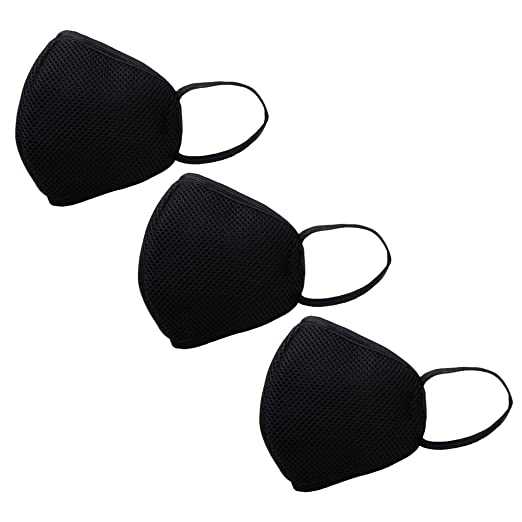 Sculpt Standard Size Mask for Adult Color Black F95 Safeshield 7 layer ISO CE lab certified >95% Bacteria Filtration pack of 3