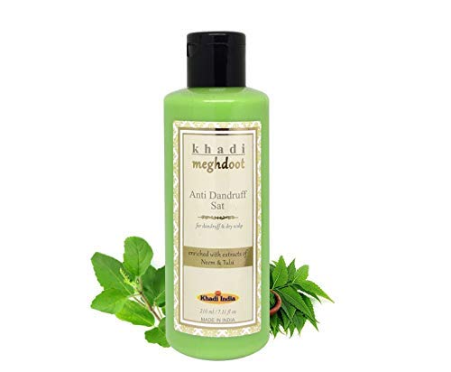 KHADI MEGHDOOT Anti-Dandruff Sat Shampoo with Extract of Neem, Tulsi for Dry Hairs (210 ml)