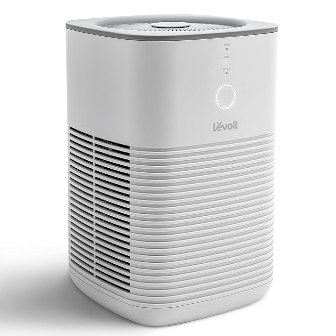 LEVOIT Air Purifier For Home Bedroom,Available For California,Dual H13 Hepa Filter Remove 99.97% Dust Mold Pollen Pet Dander,Desktop Air Cleaner For Smoke,Odor With Aromatherapy,100% Ozone Free,White | AHAM VERIFIDE, Freshens Small Room with Aroma Pad, For Smoke, Pollen, Pet Dander, Odor, Dust, Office, Desktop, White