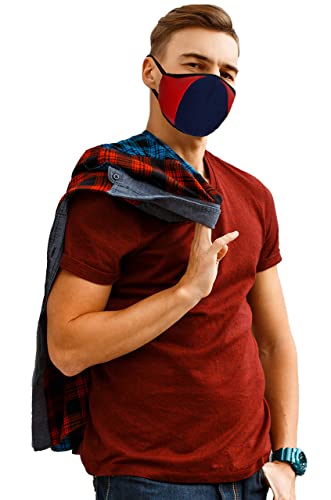 F Gear Luxur F95 Mask Navy-Red Pack of 1 Safeguard 7 layer ISO CE SITRA lab certified >95% Bacteria Filtration