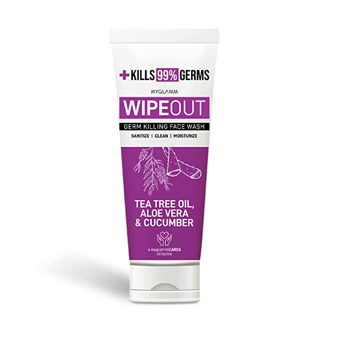 MyGlamm Wipeout Germ Killing Face Wash, 60 g - Non-Comedogenic, Paraben & Cruelty Free