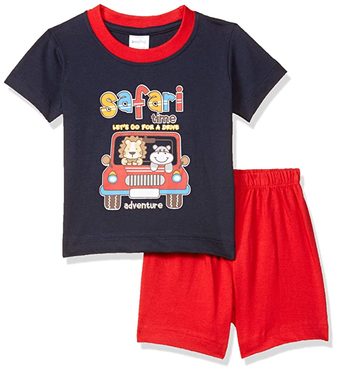 Easybuy Boy's T Shirt Shorts Regular Baby and Toddler Pajama Bottoms (SP20GE06BZ_Navy_3-6 Months)