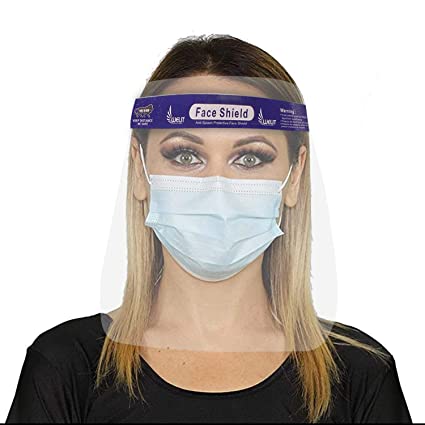 Motopack ORFSN04 175 Micron Disposable Face Shield with Adjustable Elastic Strap Anti-Splash Single Use Protective Facial Cover Transparent Full Face Visor with Eye & Head Protection (1 PC)