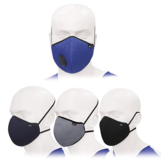 Nivia lycra Reusable Mask with Air Valve (With Valve, Pack of 4)