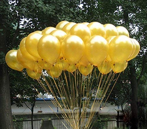 Vail Creations Made in India Happy Birthday Foil Metallic Balloons Banners ( Pack of 13 Letters) for Decoration (Pack of 10 Gold Balloons)