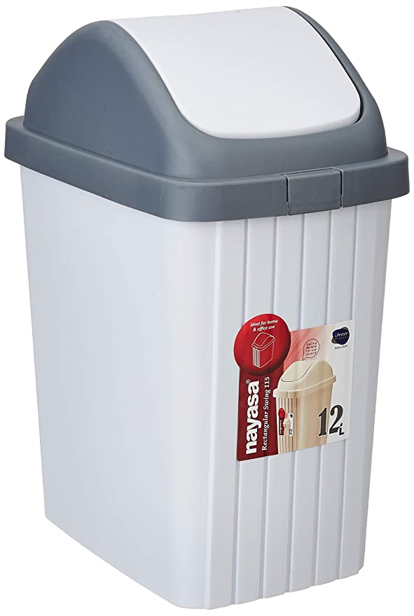 Nayasa Rectangular Swing Dustbin No. 115 - 12 Ltrs - Green