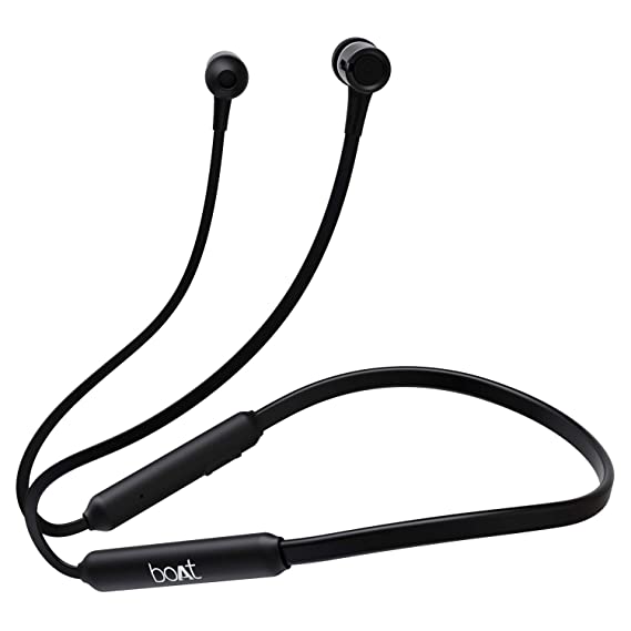 boAt 102 Wireless Lightweight Neckband with BT v5.0, Immersive Audio, Up to 15H Playback, IPX4 Water Resistance, Dual Pairing, Magnetic Earbuds(Black)