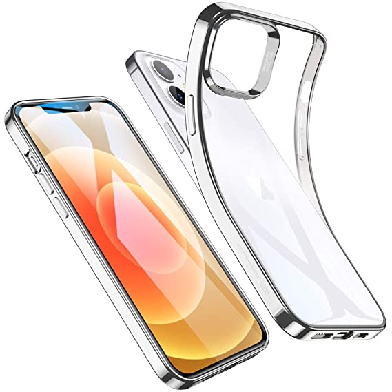 ESR Clear Case Compatible with iPhone 12 Mini 5.4"(2020)[Clear Polymer][Slim Soft Silicone Back Cover][Anti-Scratch] - Silver Frame