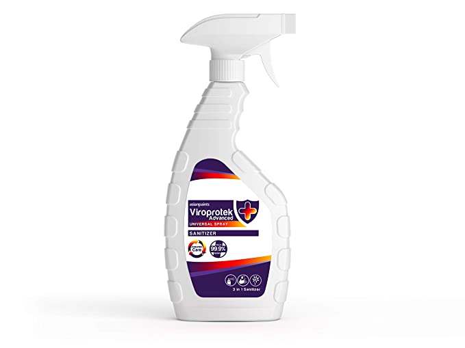 Asian Paints Viroprotek Advanced Universal 3 in 1 Spray Sanitizer - Kills 99.9% Germs  -  Safe on Skin, Sanitizes Areas, Deodorizing Fresh Fragrance - 500 ml