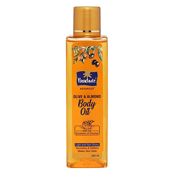 Parachute Advansed Olive & Almond Body Oil, For Nourished Glowing Skin, 200 ml