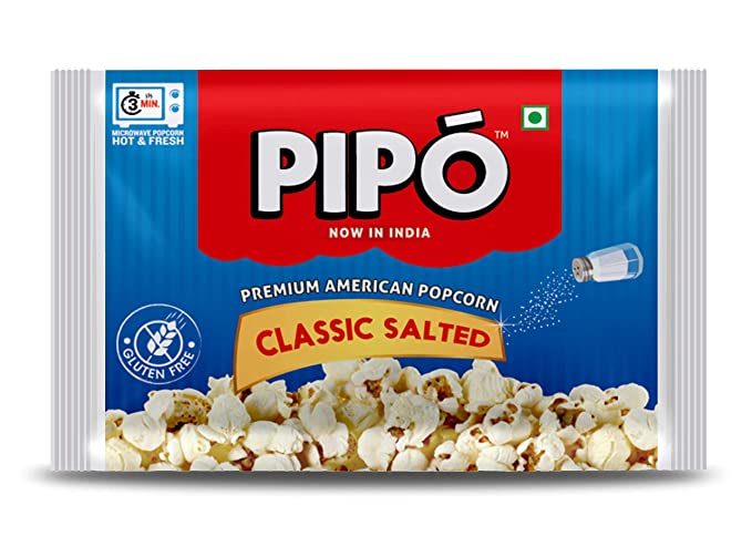 PIPO Microwave Popcorn, Classic Salted Pouch, 43 g