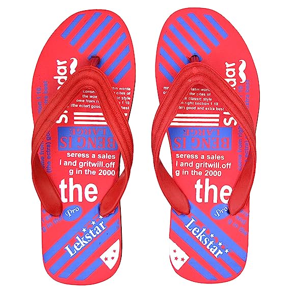[Size: 12 UK] - Polita Boys & Girls Slip On Slipper Flip Flop (Red)