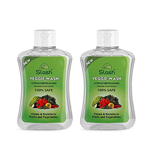 Slash Veggie Wash - 100% Naturally Derived Fruit & Vegetable Wash and Cleanser (Pack of 2 x 200 ML) 400 ML