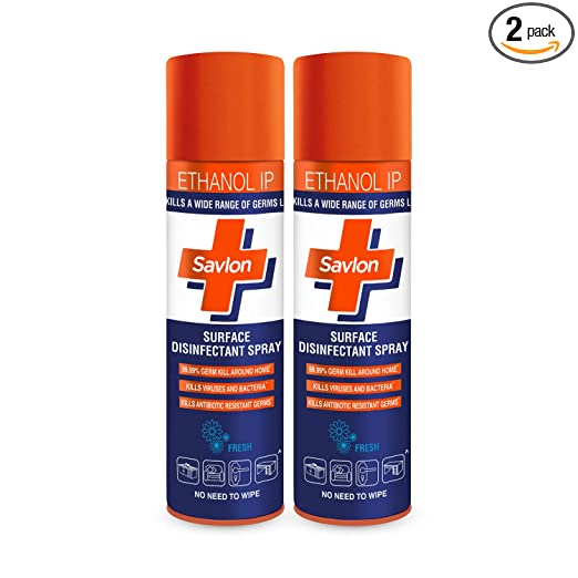Savlon Surface Disinfectant Spray Sanitizer, Germ Protection on Hard & Soft Surfaces, 230ml ( Pack of 2 )