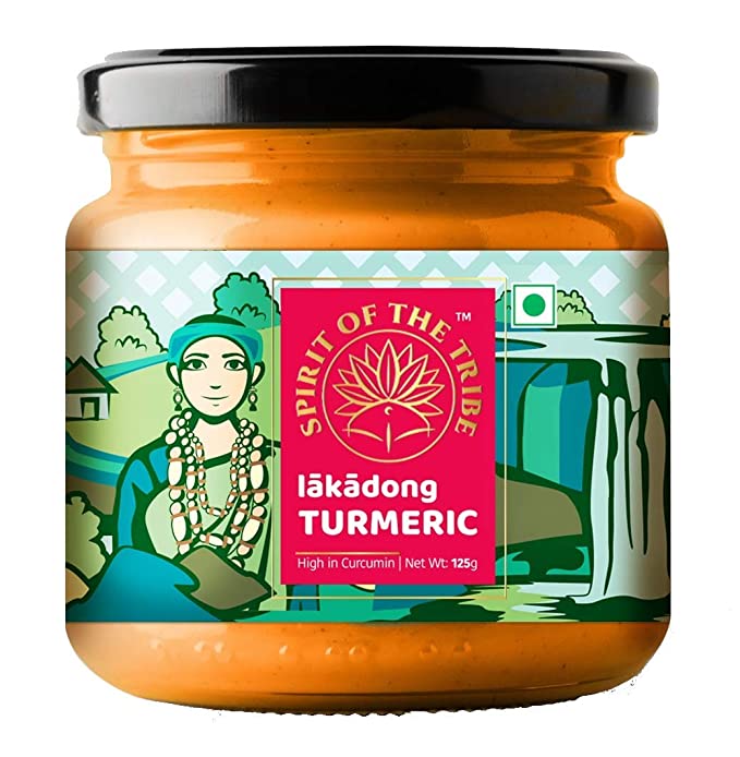 Spirit of the Tribe Lakadong Turmeric/ Haldi Powder| 125g | Sourced from The Farmers of Meghalaya|Traditionally Grown|High in Curcumin 5%+