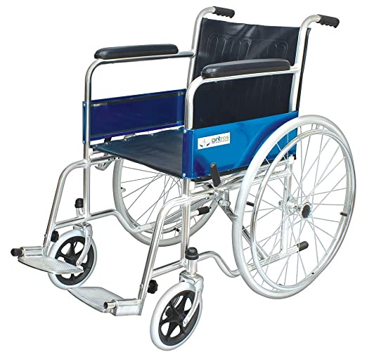 entros Light Weight Regular Foldable Chromed Steel Wheelchair (KL809) - CE & ISO Certified
