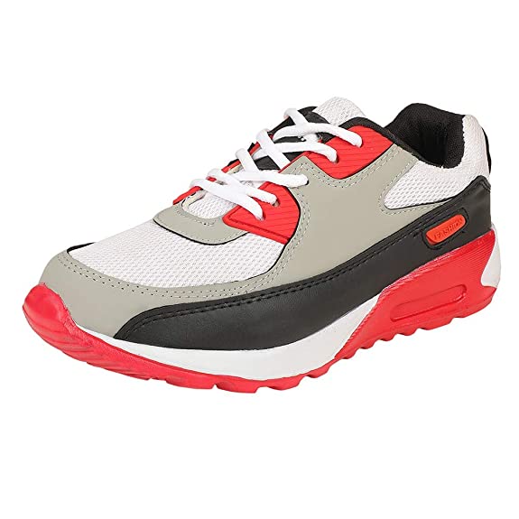 CLYMB Casual Men's Running Walking Shoes - Grey and Red