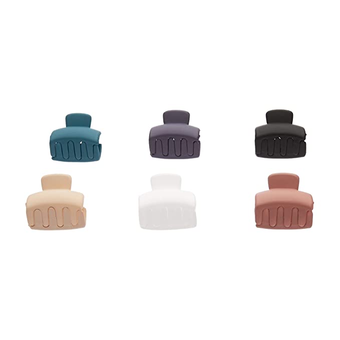 Amazon Brand - Solimo Women's Hair Clips in 6 Different Matte Colours