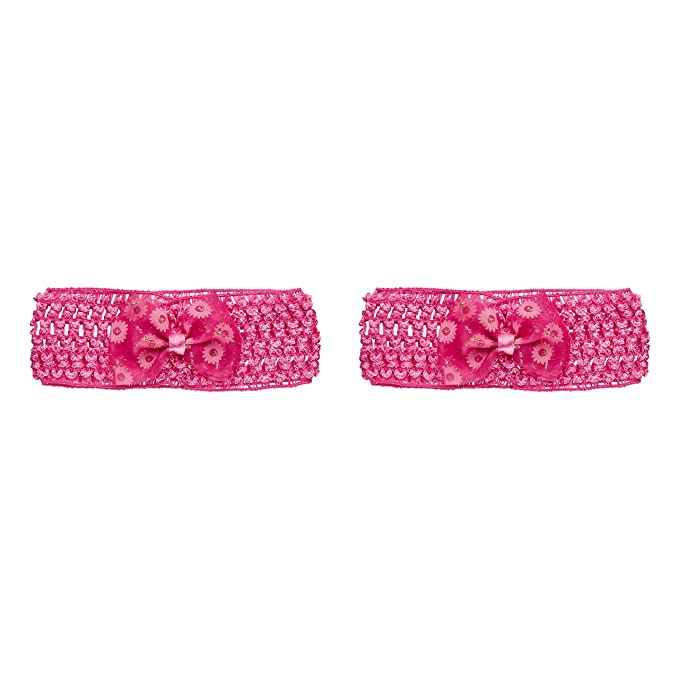 Amazon Brand - Solimo Kid's Hair Bands, Shiny Pink, Pack of 2