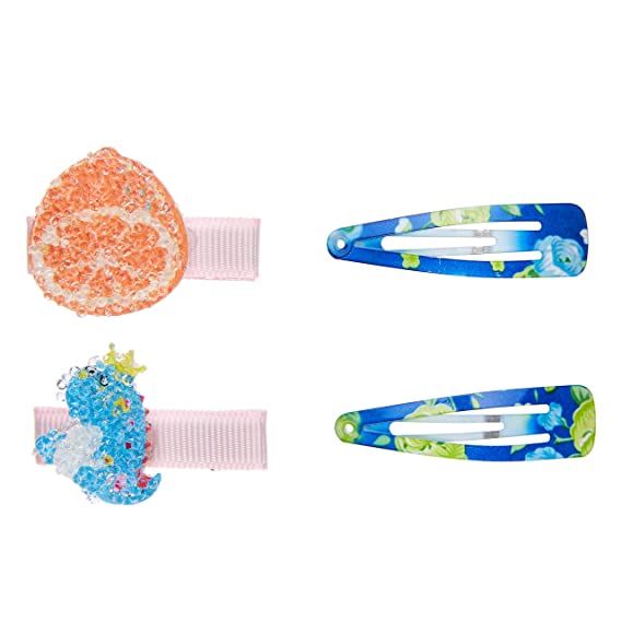 Amazon Brand - Solimo Kid's Hair Pins, Pack of 4