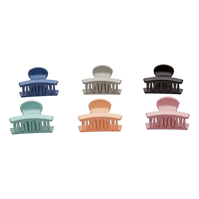 Amazon Brand - Solimo Women's Hair Clips in 6 Shiny Colours