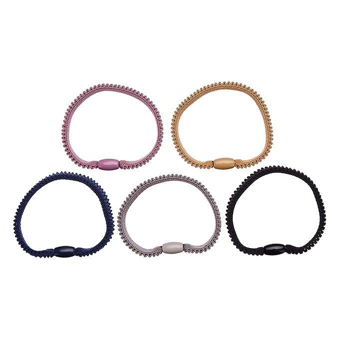 Amazon Brand - Solimo Women's Rubber Bands, Multicolour, Pack of 5