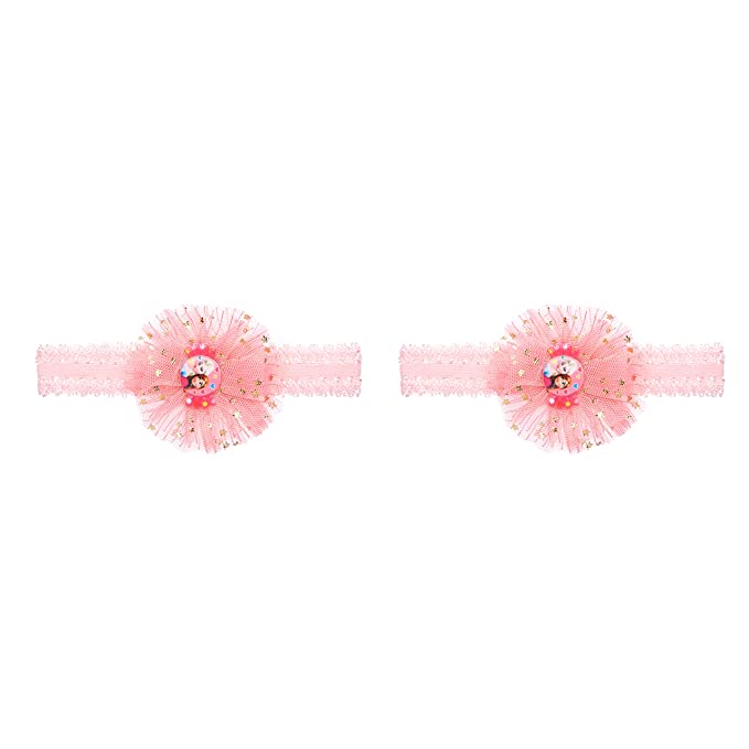 Amazon Brand - Solimo Kid's Hair Bands with Unicorn, Light Pink, Pack of 2