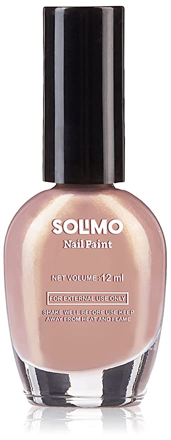 Amazon Brand - Solimo Golden Bronze Nail Polish, Toxin-Free, Quick Drying, Glossy Finish, 12 ml