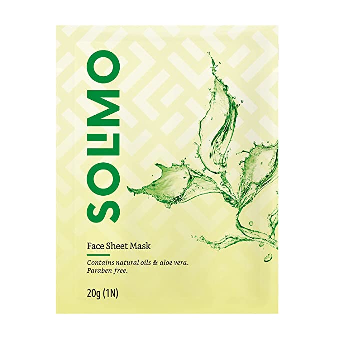 Amazon Brand - Solimo Face Sheet Mask with Natural Oils and Aloe Vera