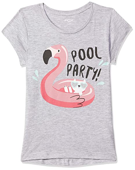 Fox Baby Girl Regular T-shirt (327873_GREY MelanGe_3)