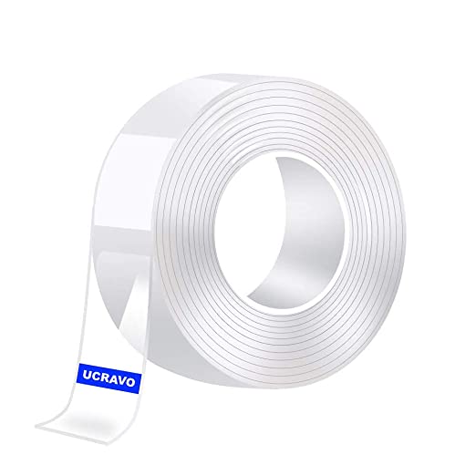 UCRAVO Double Sided Tape Heavy Duty - Multipurpose Removable Traceless Mounting Adhesive Tape for WallsWashable Reusable Strong Sticky Strips Grip Tape