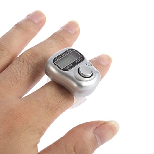 Fynxther Mini Plastic Hand Tally Counter Finger Ring Digital Electronic Head Count/Japa Counter Counting Machine, (Small, Multicolour, Colour May Vary)