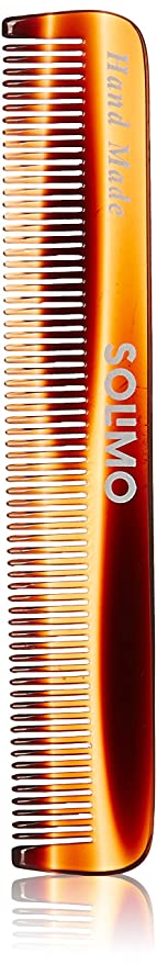 Amazon Brand - Solimo Handmade Turtle Shell Brown Barber Comb, 12 cm x 2 cm