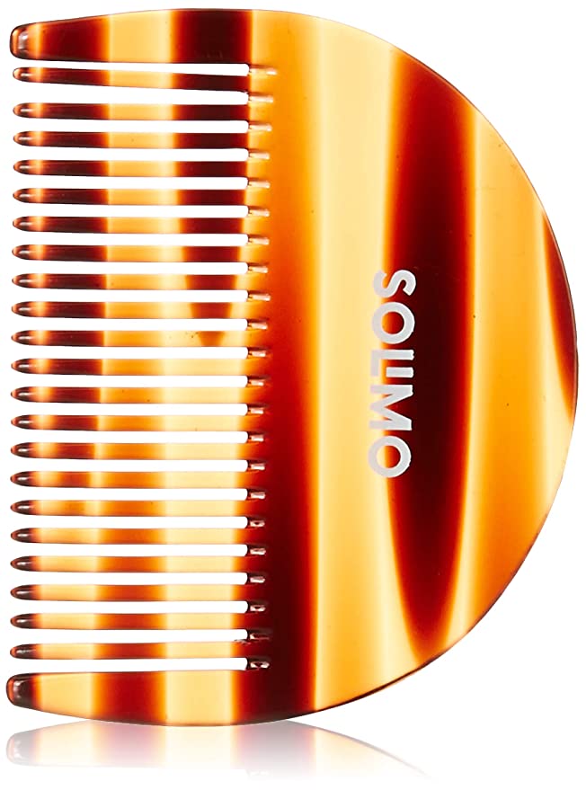 Amazon Brand - Solimo Handmade Turtle Shell Brown U-Shaped Fine-Tooth Comb, 8 cm x 6 cm