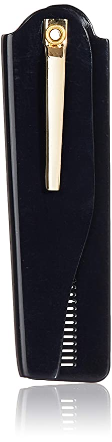 Amazon Brand - Solimo Handmade Black Foldable Pocket Comb, 17 cm x 2 cm
