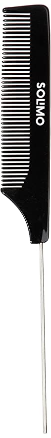 Amazon Brand - Solimo Handmade Black Pin-Tail Comb, 23 cm x 3 cm