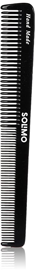 Amazon Brand - Solimo Handmade Black Thin Barber Comb, 23 cm x 7 cm