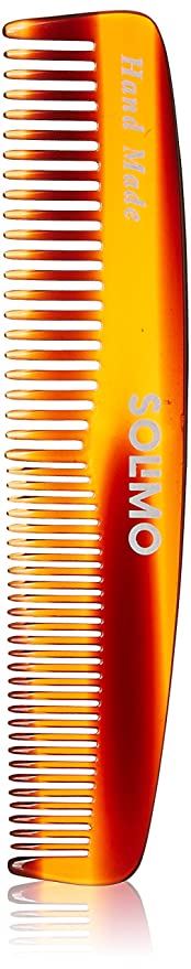 Amazon Brand - Solimo Handmade Turtle Shell Brown Wide-Tooth Comb, 12 cm x 3 cm