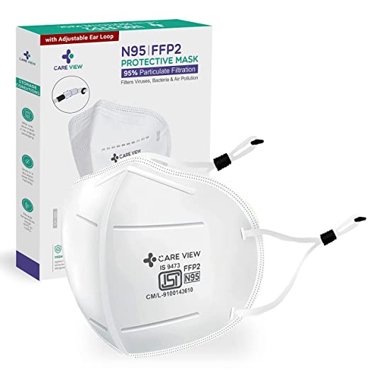 Careview Model CV1221 Non-Woven Fabric Reusable Adjustable Ear Loop Style N95 Protective Face Mask (White, Pack of 20, Without Valve) for Unisex Adult