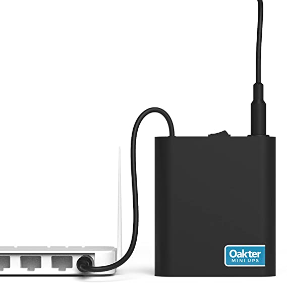 Oakter Mini UPS for 12V WiFi Router Broadband Modem | Backup Upto 4 Hours | WiFi Router UPS Power Backup During Power Cuts | UPS Broadband Modem | Current Surge & Deep Discharge Protection