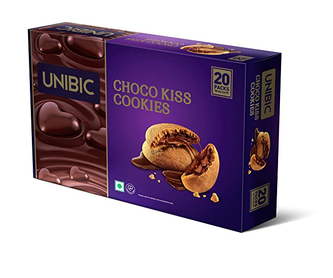 Unibic Cookies, Choco Kiss Cookies, Choco Cream Filled Cookies, Choco-Centred Biscuits, Made for Chocoholics, Chocolate Indulgence, 250g