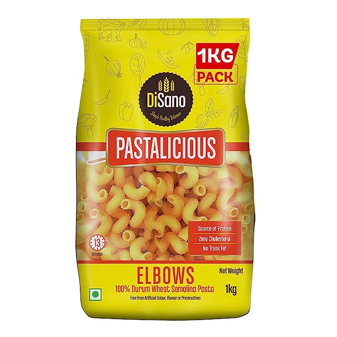 DiSano Pastalicious 100% Durum Wheat Macroni Pasta, Elbow, 1kg