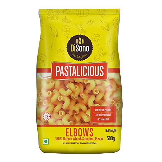 DiSano Elbows Pasta, 500gm, 100% Durum Wheat, No Maida, High Protein & Fiber.