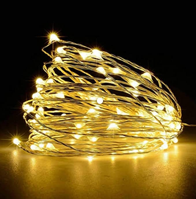 tu casa DW-441-USB-Led Copper Fairy Light, Waterproof(5 MTRS-50 Bulbs) Nickle Finish -Warm White, Pack of 1