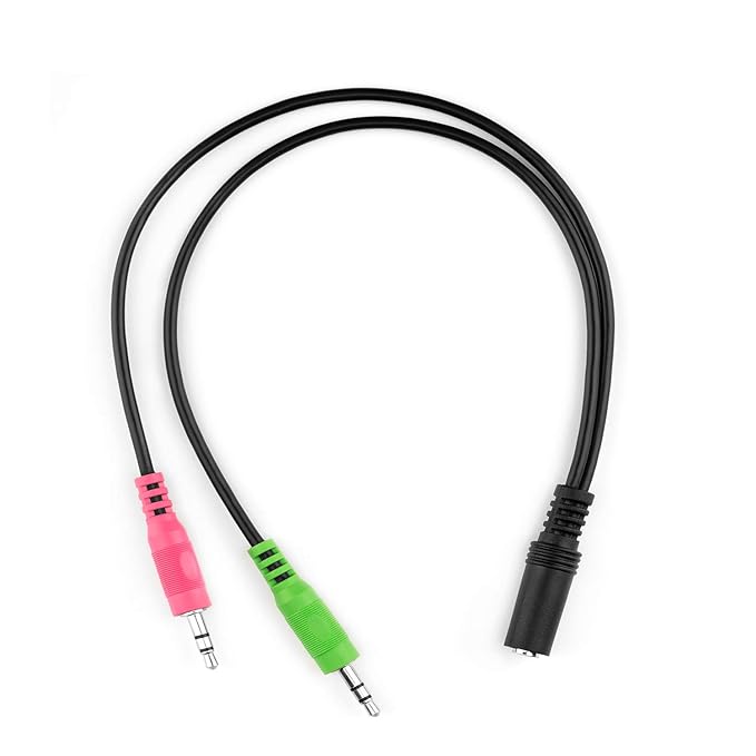 NiTHO Y-SPLIT PC SOUND ADAPTER 3.5mm Female/2 Male Audio for Gaming Geadset PC